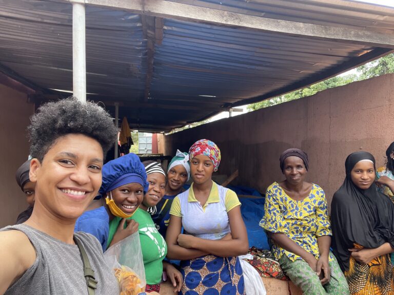 Mango harvesting workers smiling and looking relaxed